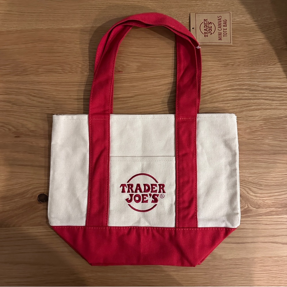 Trader Joe's Red Mini Canvas Tote Bag